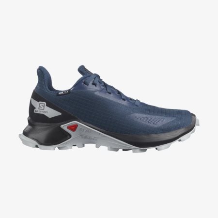 Salomon ALPHACROSS BLAST CLIMASALOMON WATERPROOF Junior Trail Running Shoes Navy UK IBGO
